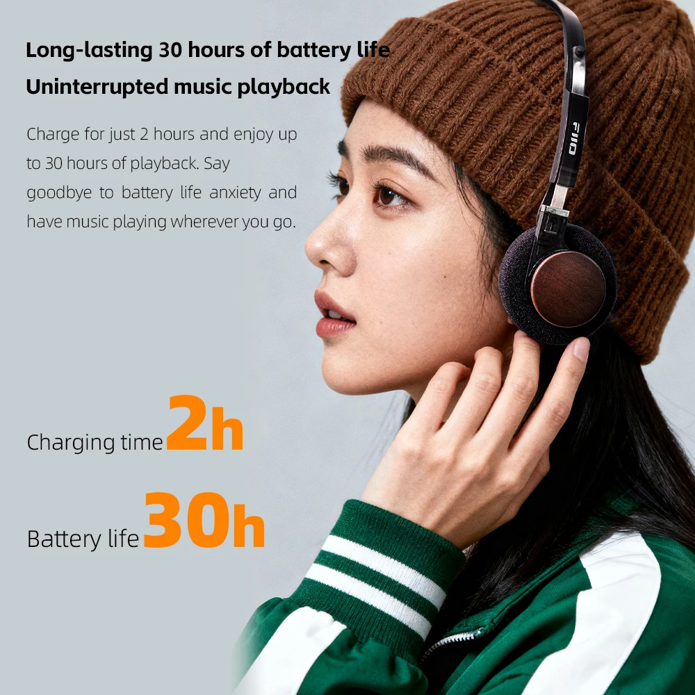 FIIO EH11 On-Ear Bluetooth Headphones, Powerful Bass & LDAC Hi-Res Audio, Lightw