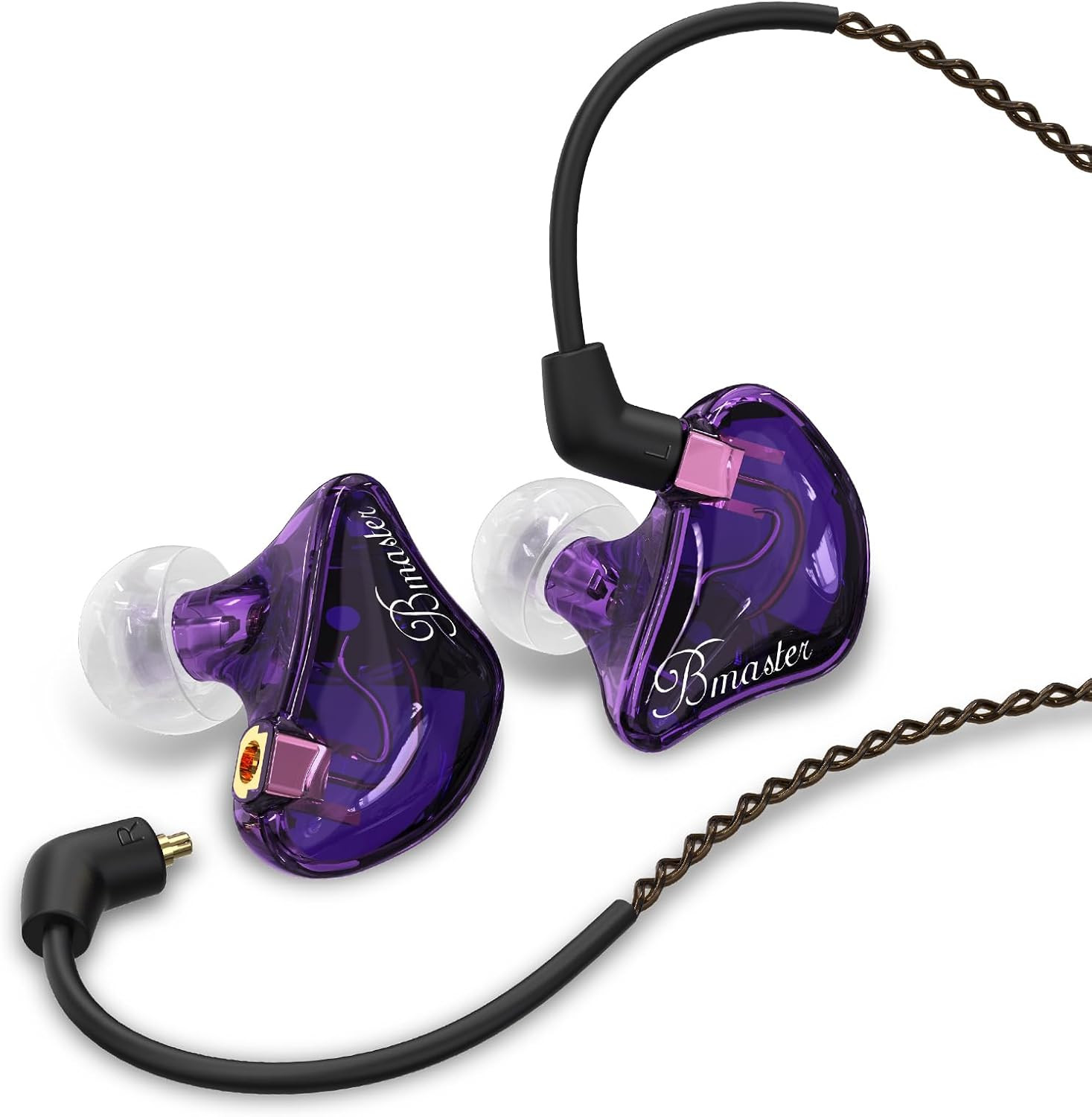 Triple Driver in Ear Monitors Bmaster In-Ear Headphones with Silver-Plated MMCX