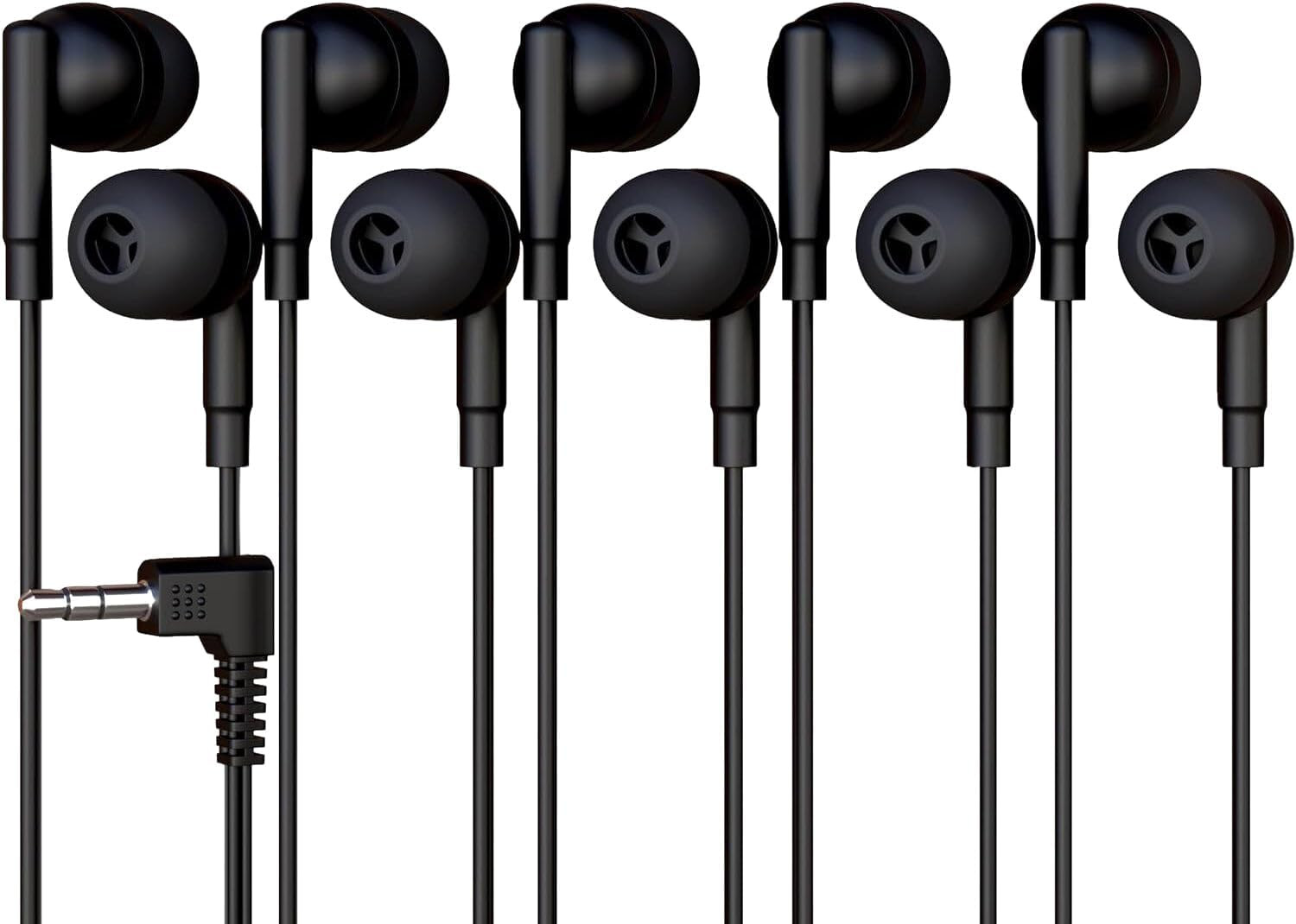 5 Pack Bulk Wired Earbuds, in Ear Headphones with 3.5Mm Jack, 4Ft Tangle Free