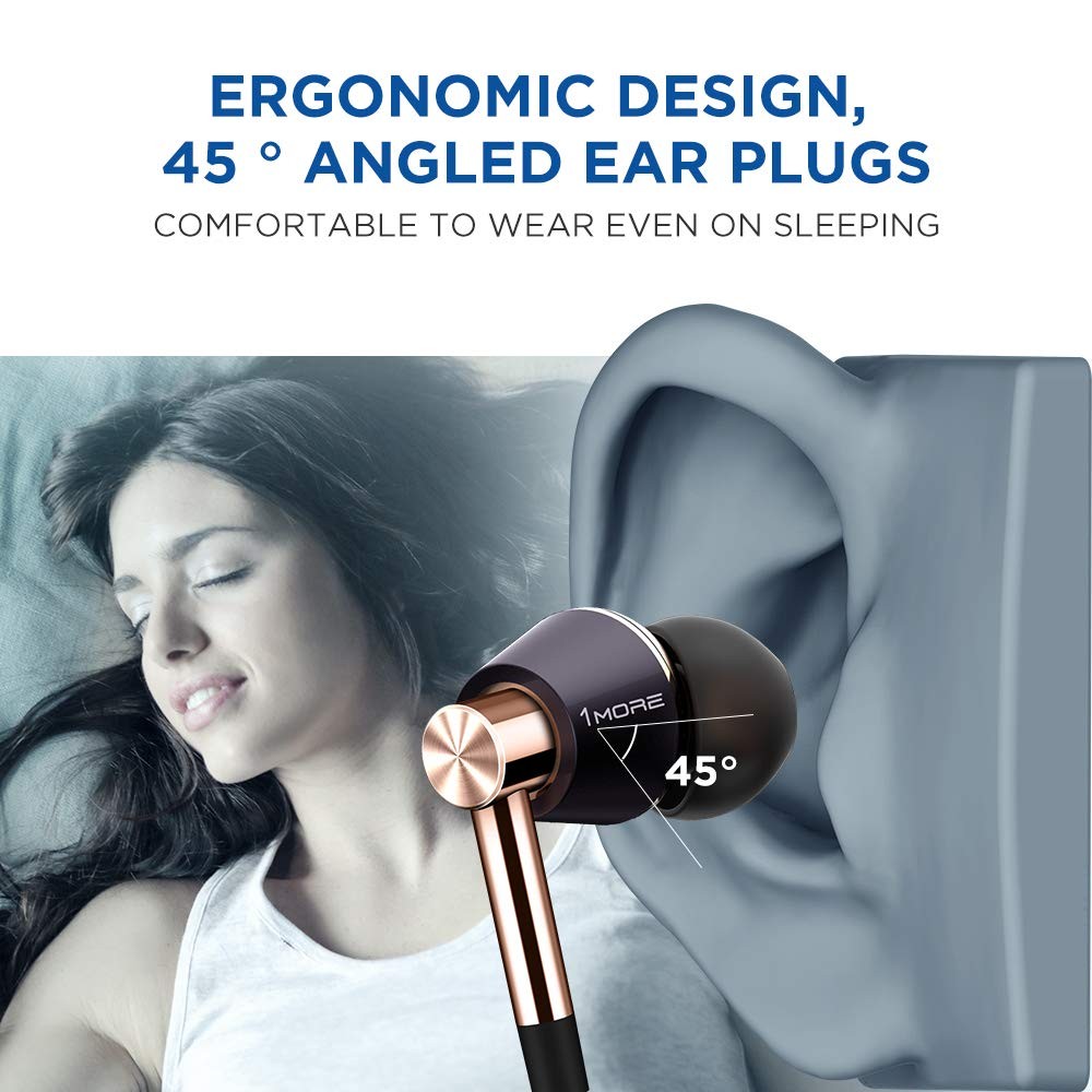 Triple Driver In-Ear Earphones Bass Driven Sound, MEMS Mic, for Smartphones/PC