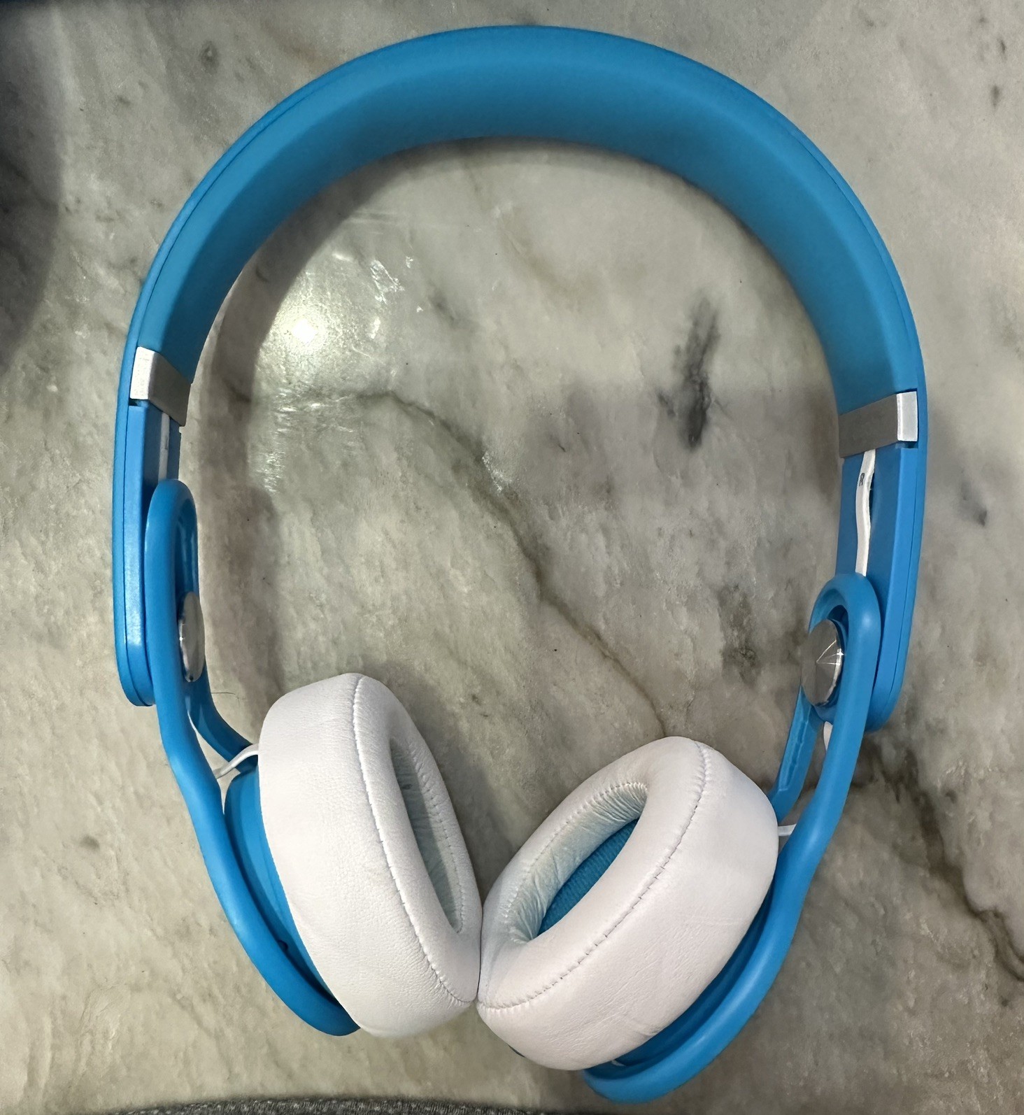 Beats Mixr Mixer Headphones Neon Blue & White David Guetta Edition Rare