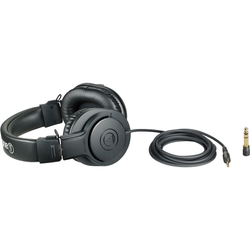 Audio-Technica ATH-M20x Monitor Headphones (Black) w/ Holder & Case