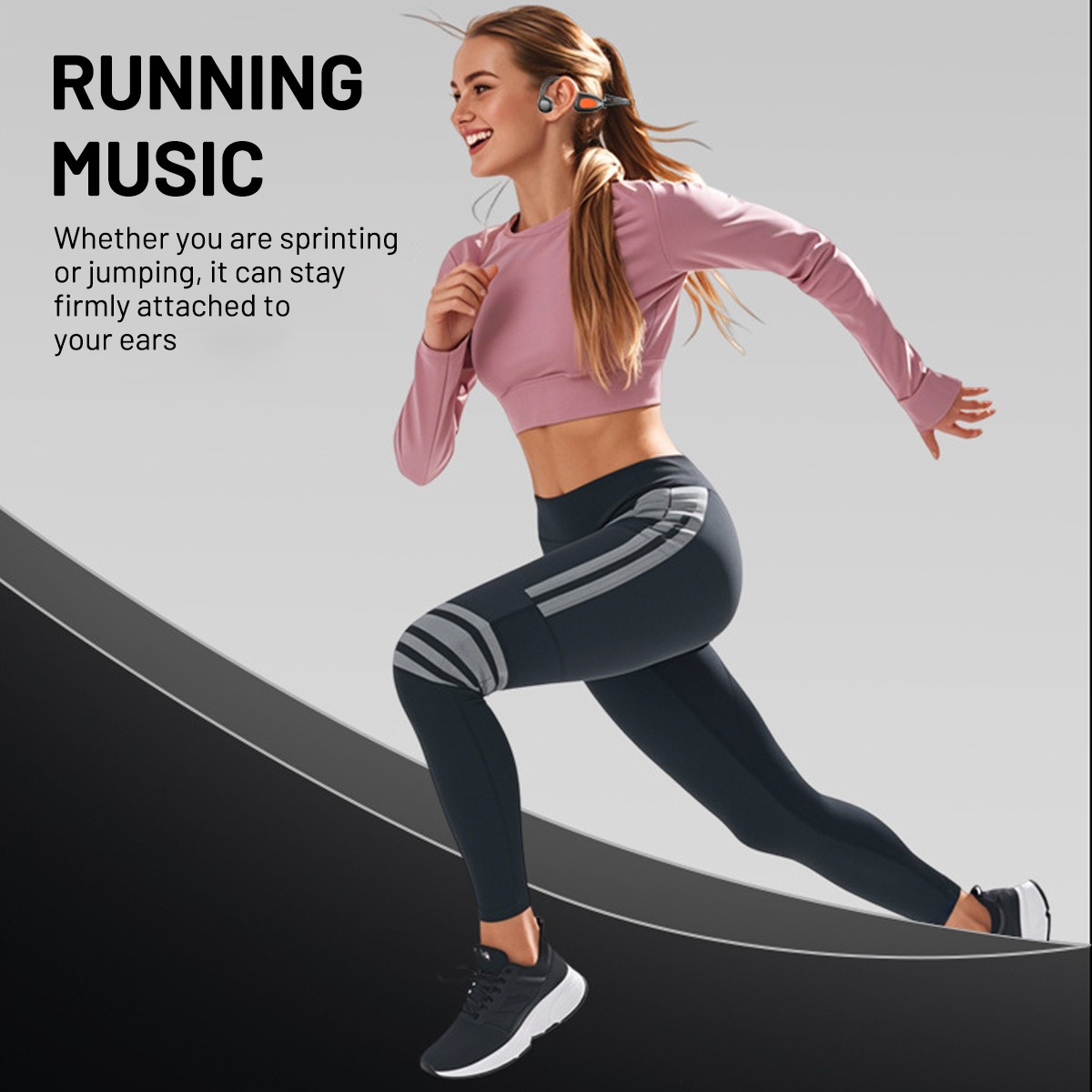 Air Conduction Bluetooth 6.1 Headphones Wireless Earbuds Outdoor Sport Headset