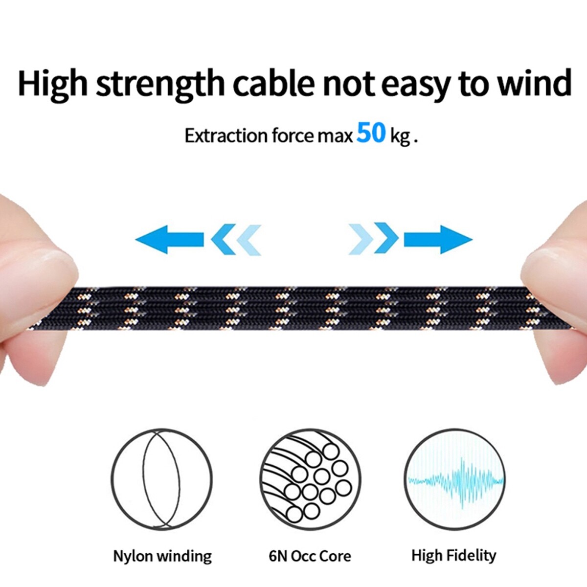 6N OCC HiFi DAC Type C Cable For Sennheiser HD518 HD558 HD569 HD579 Headphone