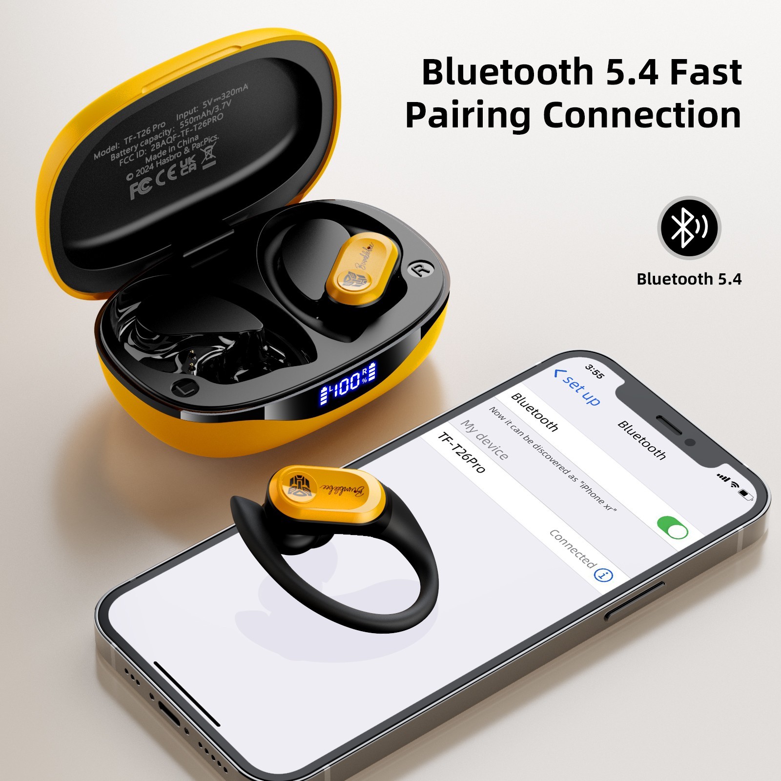 Transformers Bublebee TF-T26 Pro Bluetooth 5.4 TWS Wireless Earbuds IPX5™