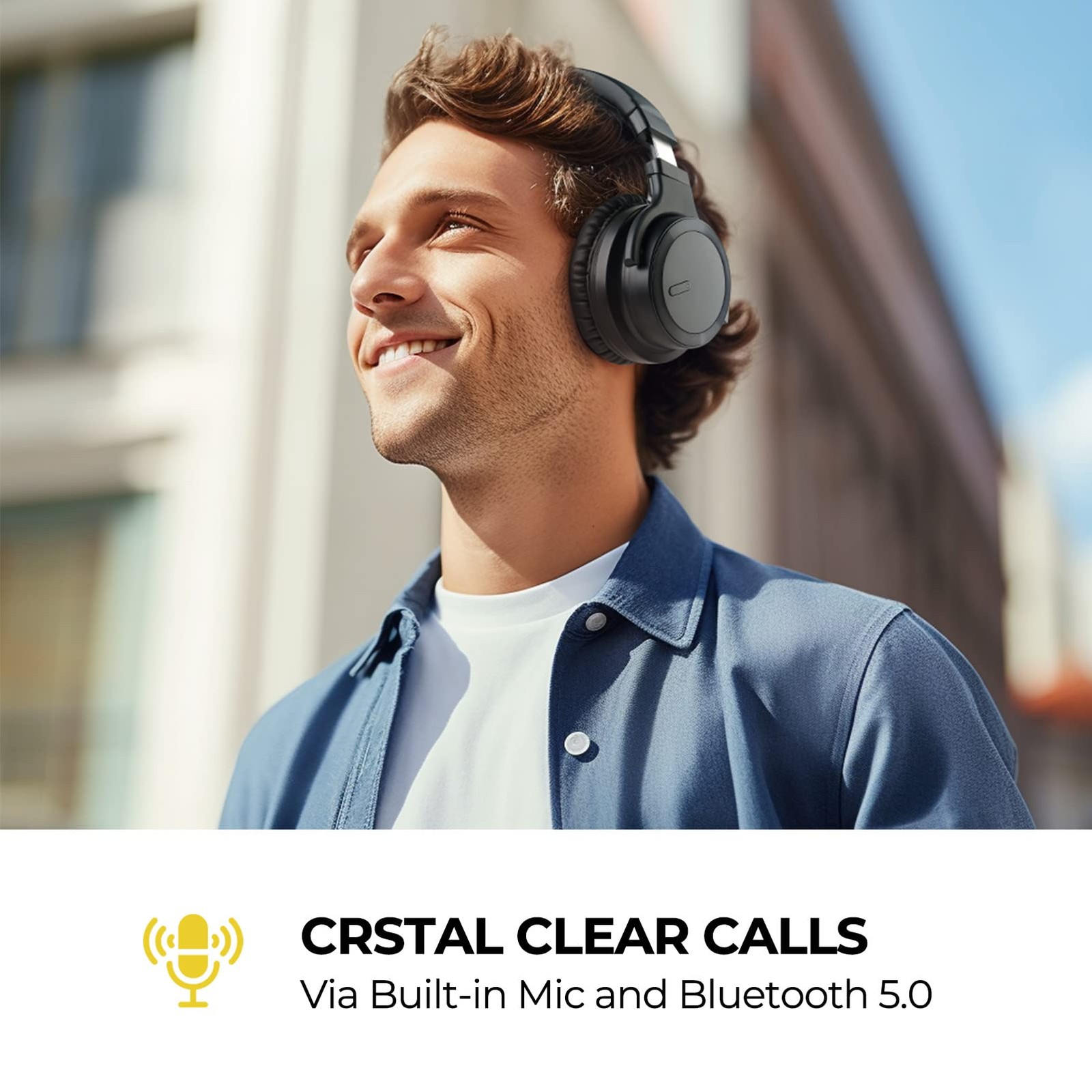 Commalta E7 Active Noise Cancelling Headphones Bluetooth 30 Hours Immersive S…