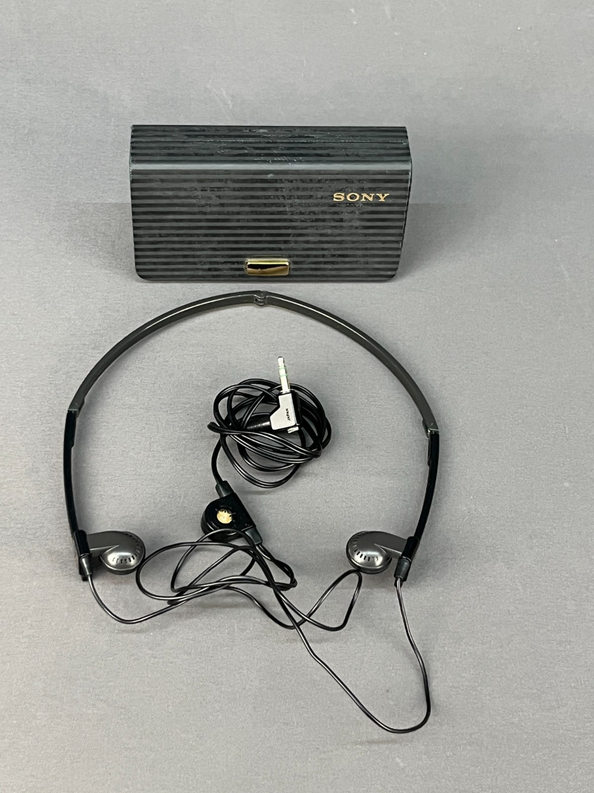 Rare Sony MDR-A40 Folding Headphones For Walkman 1980s Built In Vol Control (1E)
