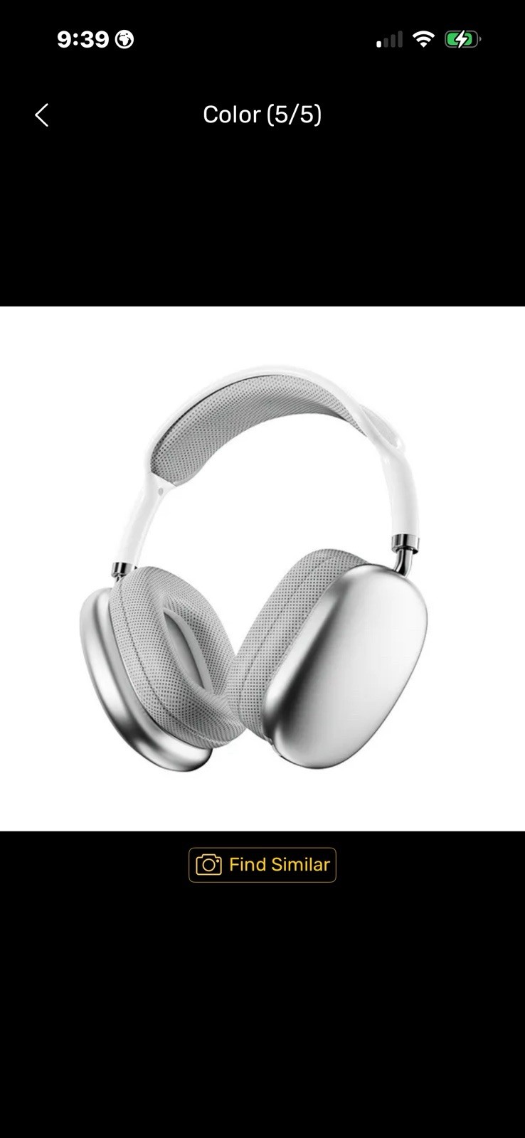 p9 pro max headphones Silver Chrome