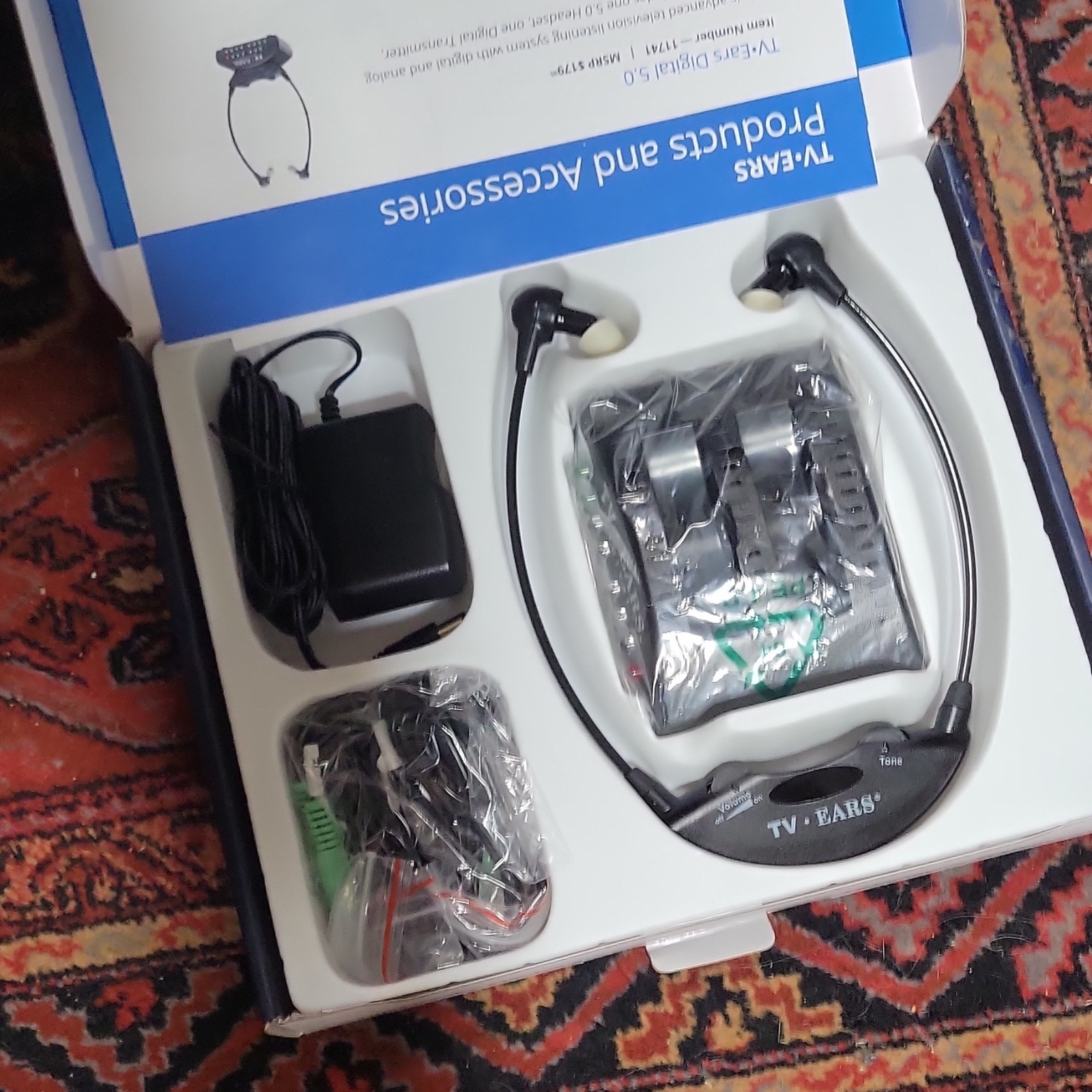 TV Ears Wireless Black Version 5.0 Item #11741 Voice Clarifying Listening