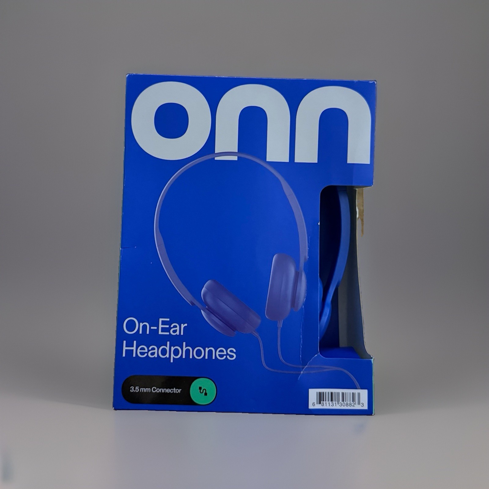 onn Groove Headband Headphones On-Ear 3.5mm 3.94ft Adjustable Lightweight Blue