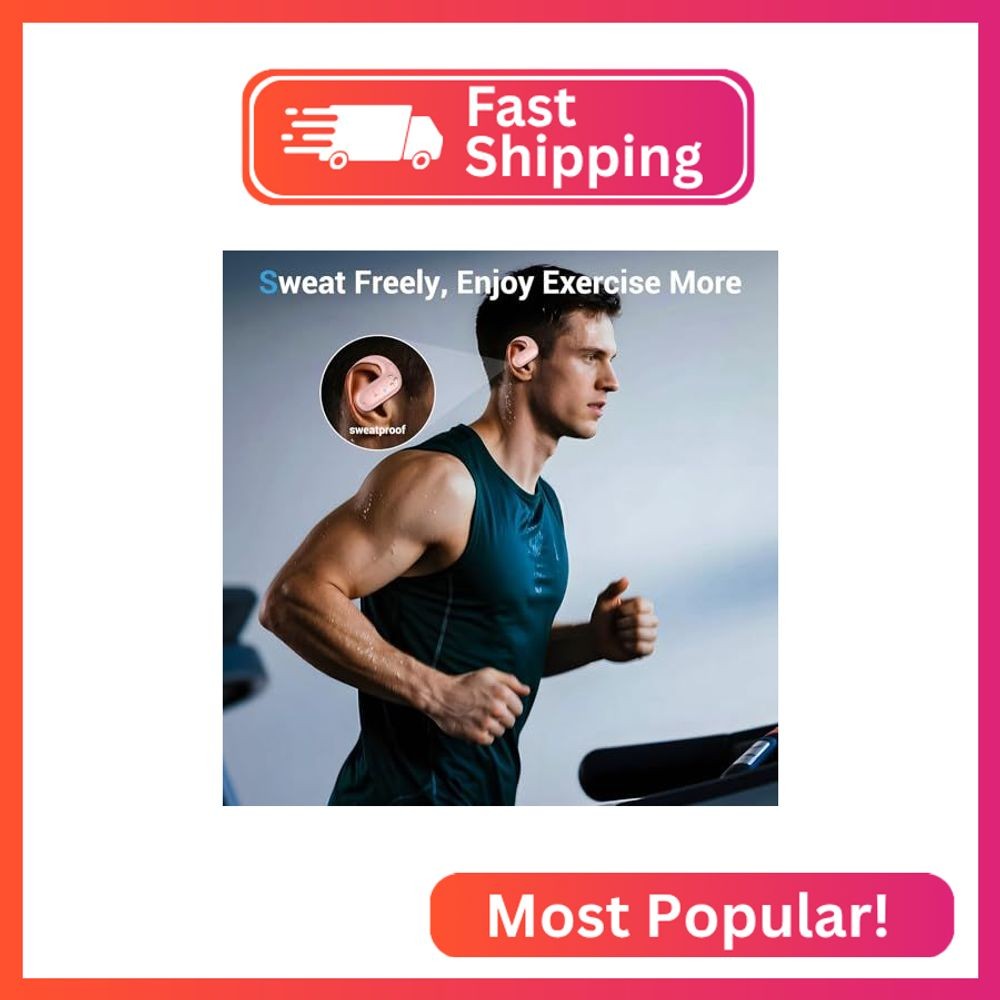Renmou for Wireless Earbuds,Sport Bluetooth 5.4 Headphones,Over Ear Buds with De