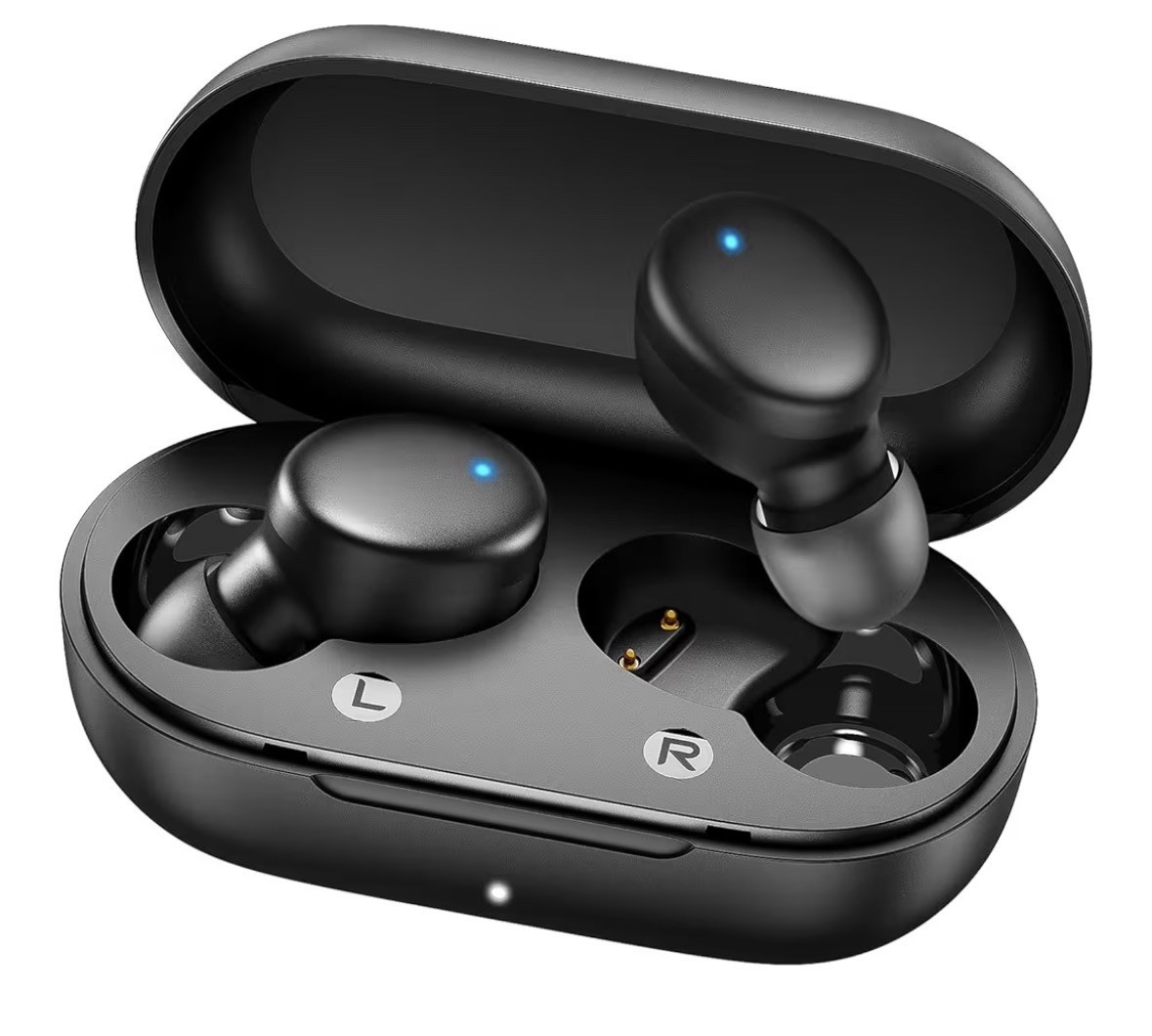 Bluetooth Wireless In-Ear Earbuds with Charging Case, Black Pink Blue Light Pink