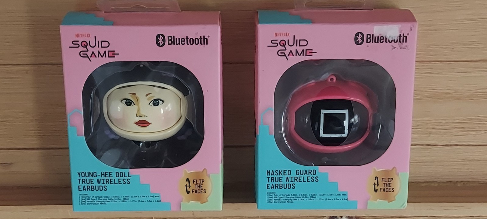 Set Of (2) Squid Game Netflix Bluetooth True Wireless Earbuds, Brand New!