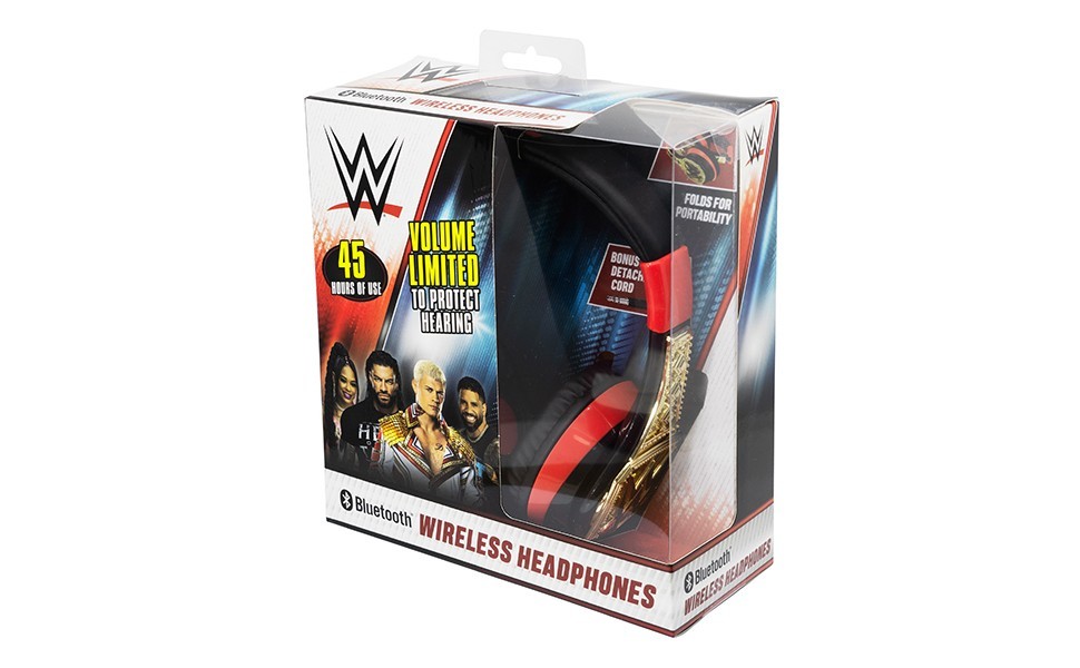eKids WWE Bluetooth Headphones for Kids, Includes Aux Cord