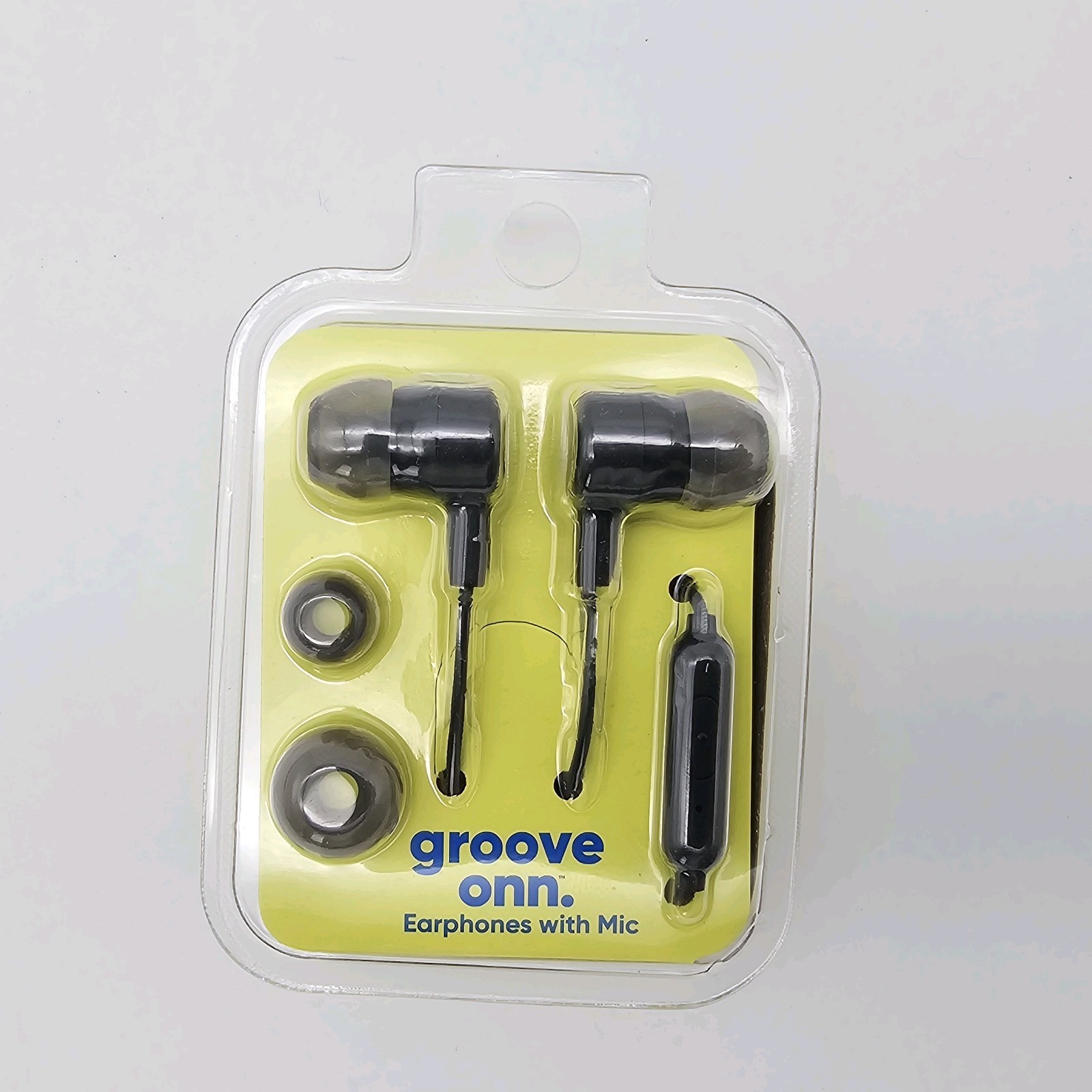 2 Pair Groove Onn Earphones Earbuds Headphone Black 3 Silicone Tips 3.5mm Jack