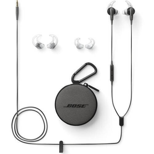 New,Sealed Bose SoundSport In-Ear Headphones 3.5mm jack, (Charcoal)&Travel case