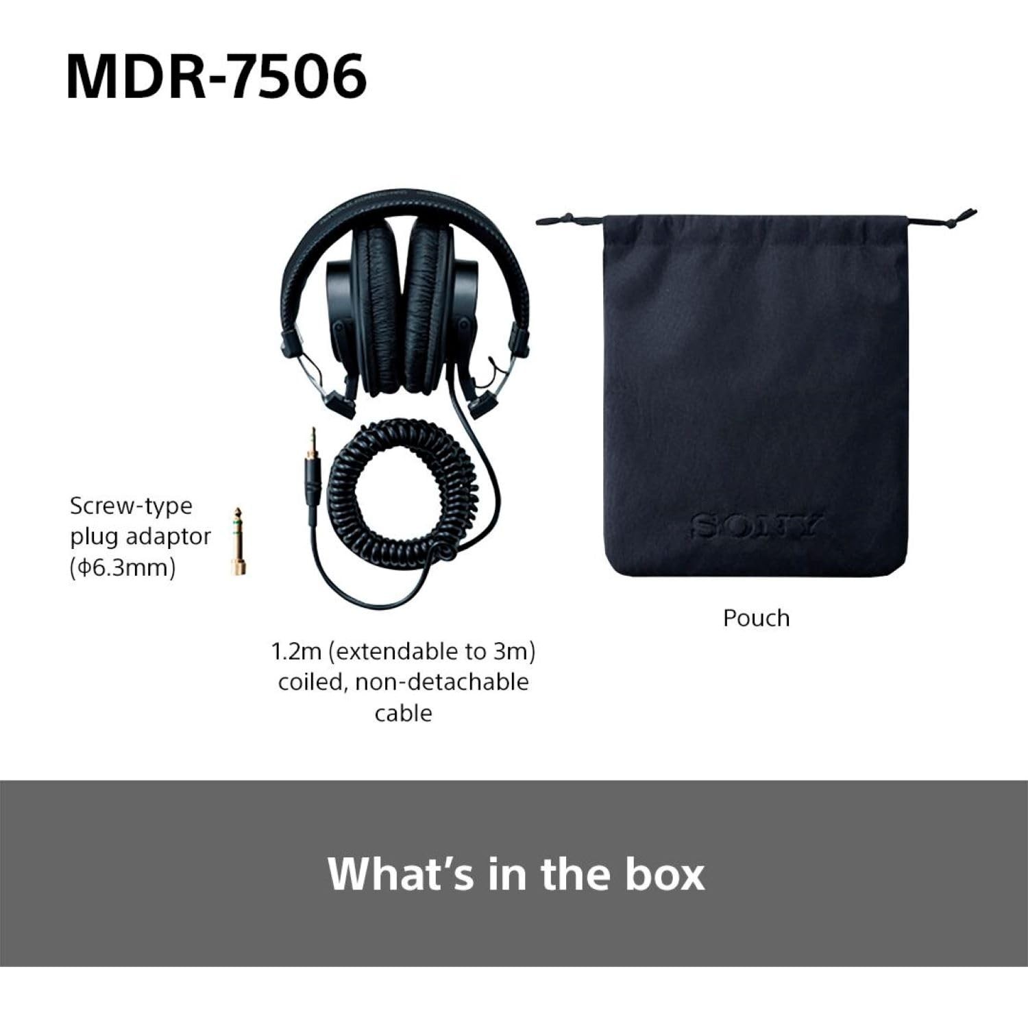 Sony – Professional Studio Headphones – Black – MDR7506