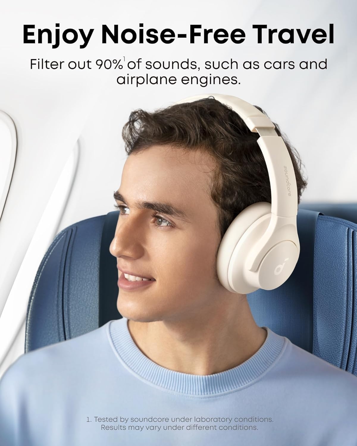 Soundcore by Anker Q20i Hybrid Active Noise Cancelling Headphones Over-Ear White