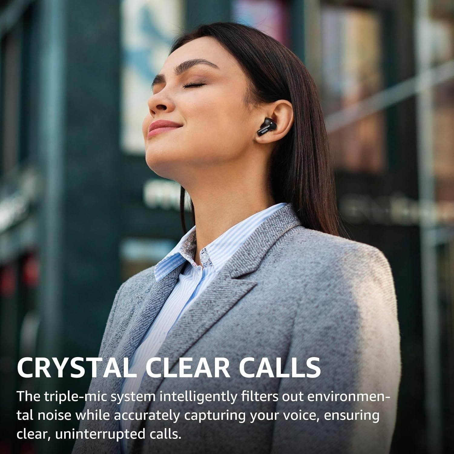 TOZO NC3 Hybrid Active Noise Cancelling Wireless Earbuds with Mics AI Clear Call