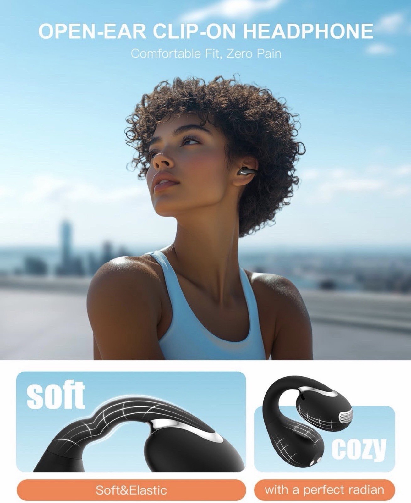 Jzones CT28 True Wireless Bluetooth In-Ear Earbuds Mic Water-Resistant Black