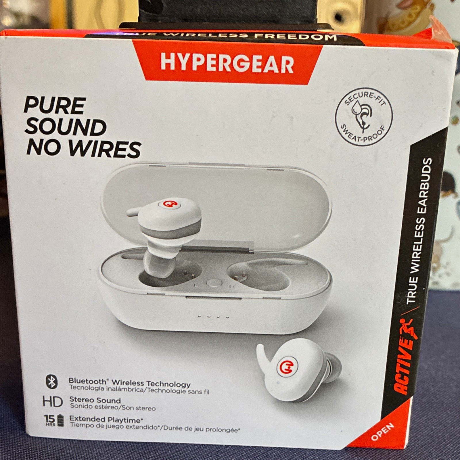 HyperGear Active True Wireless Bluetooth Earbuds White Sweat-Proof Fast Charge