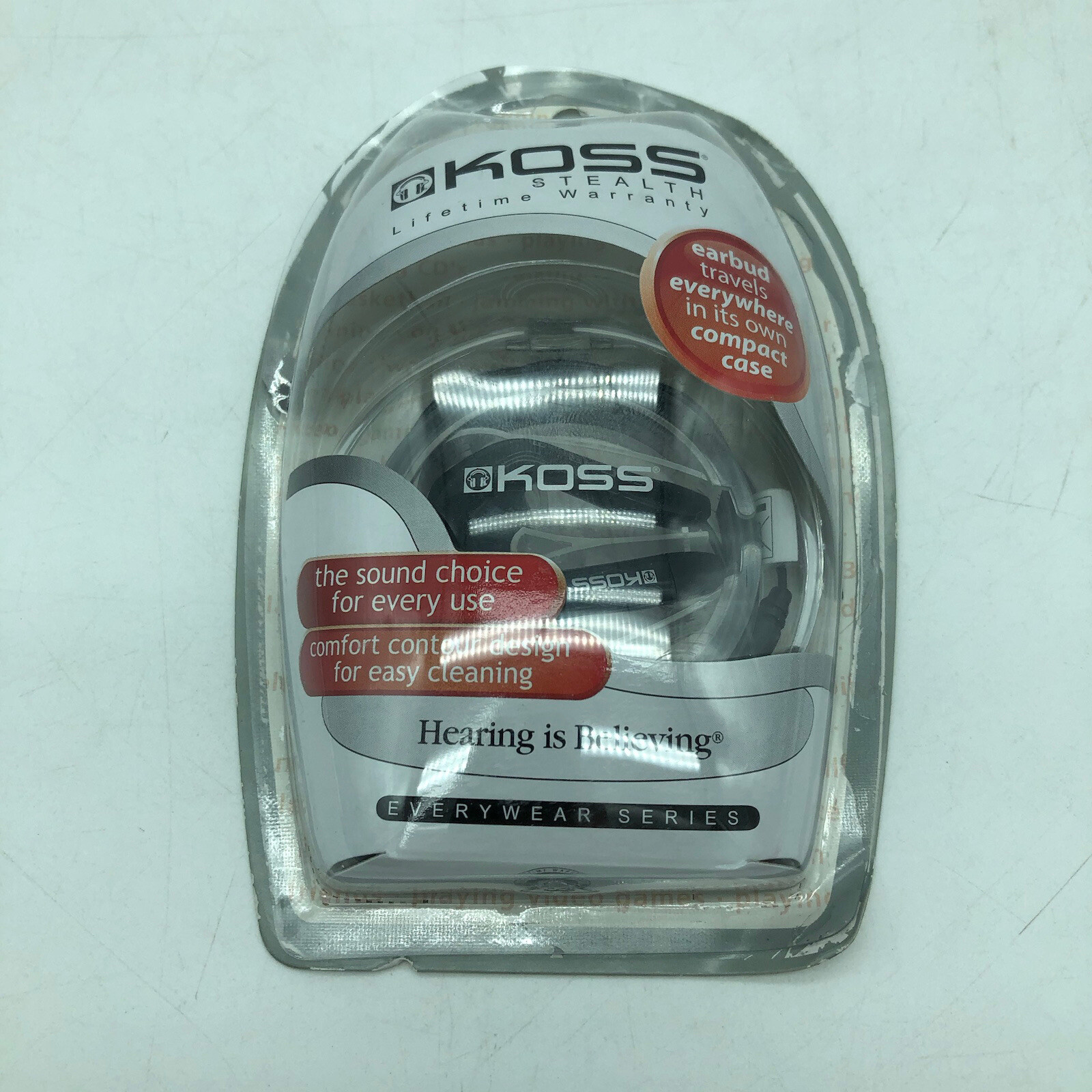 Koss Stealth Earbuds Headphones 3.5mm Travel In Ear CH-6855 Stereophones 4′ Cord