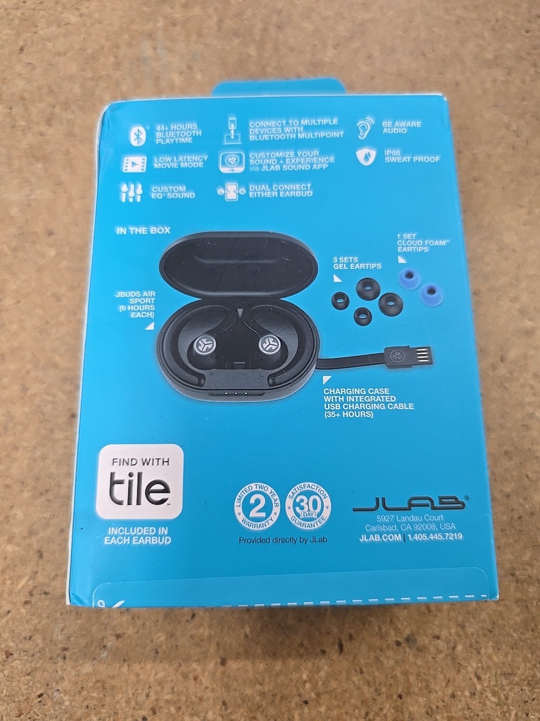 New JLab Audio JBuds Air Sport In-Ear Wireless Headphones – Black