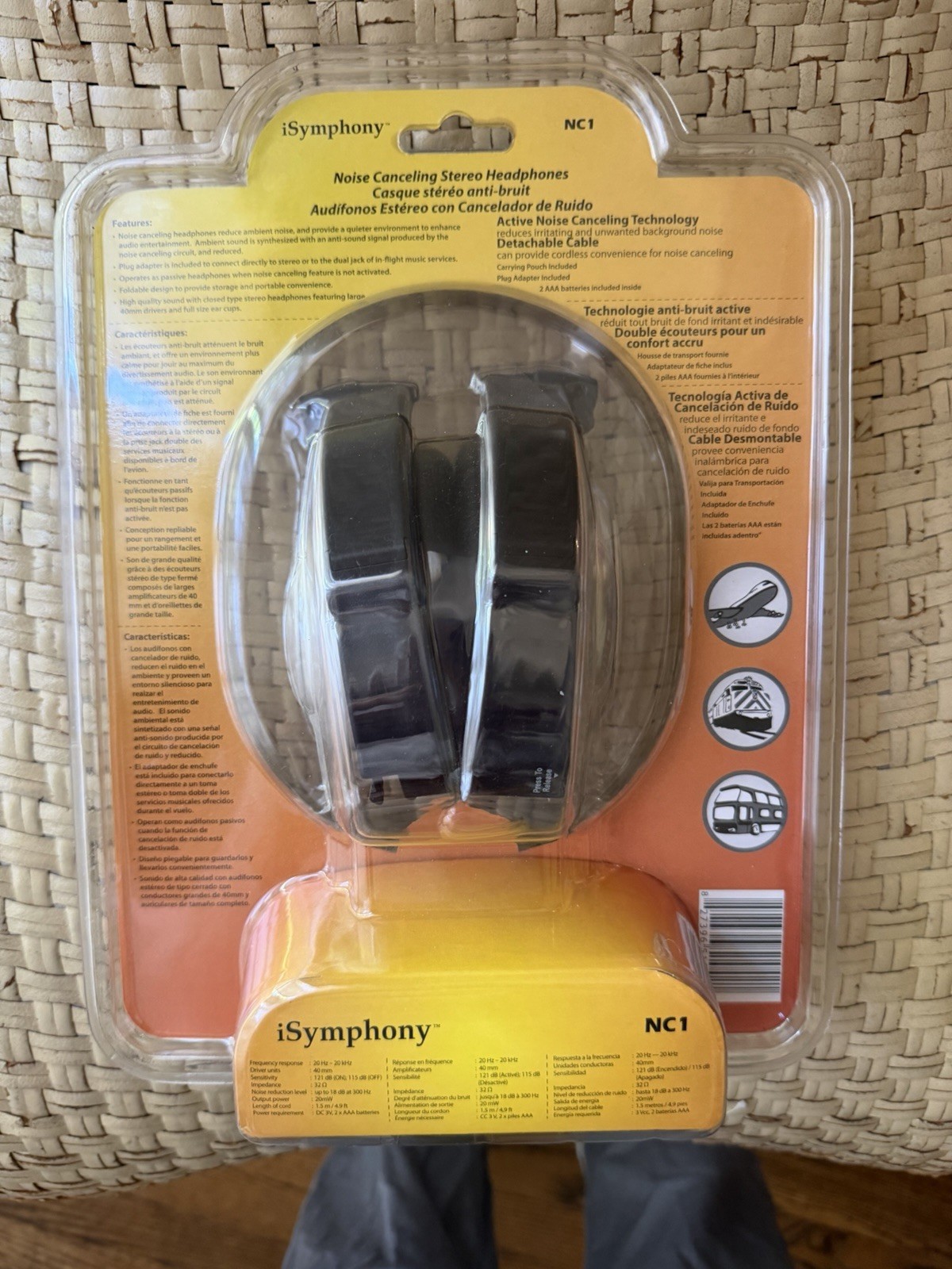 ISymphony NCI Noise Canceling Stereo Headphone – Detachable Cable & Airplane