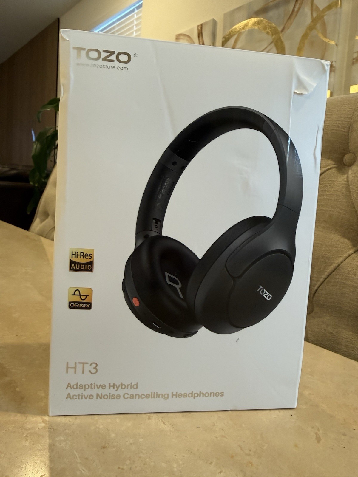 Tozo Ht3 Noise Cancelling Headphones, 90H Battery Life Wireless Bluetooth -BLACK