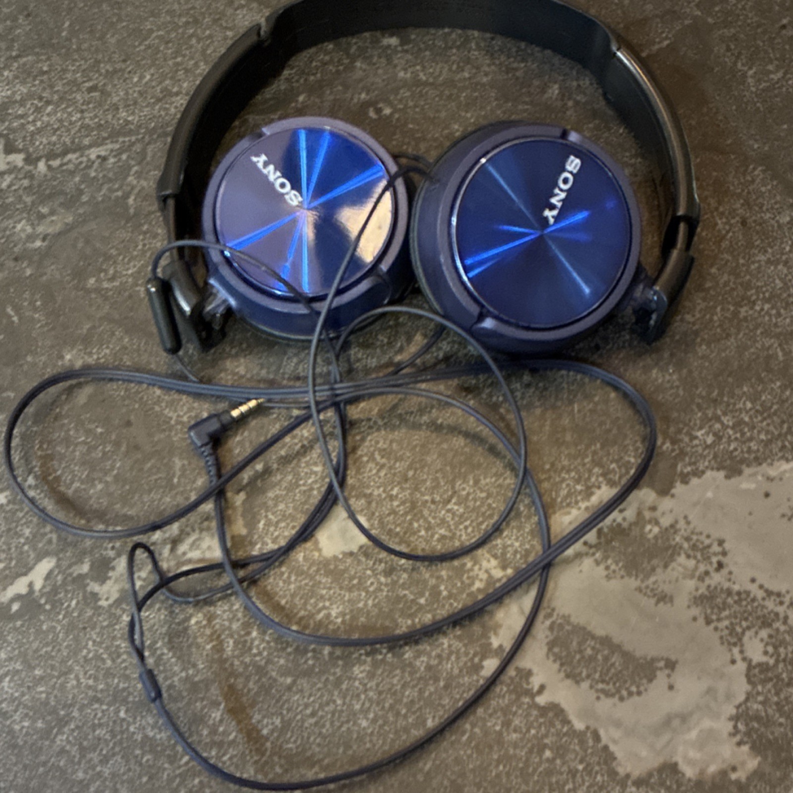 Sony MDR-ZX310AP Wired On-Ear Headphones 3.5mm In-Line Mic Blue/Black