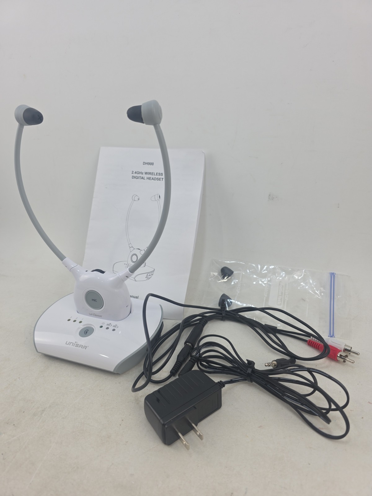 Unisar DH900 2.4GHz Wireless Digital Headset System Tested w/ Charger & Extras