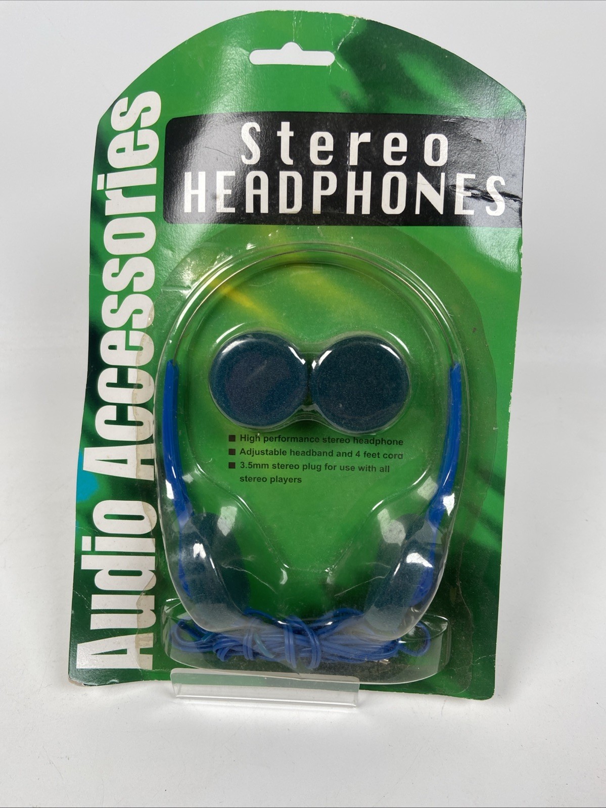 Vintage Audio Wired Headphones Accessories Stereo 3.5 mm Jack Foam Ear Pads Blue