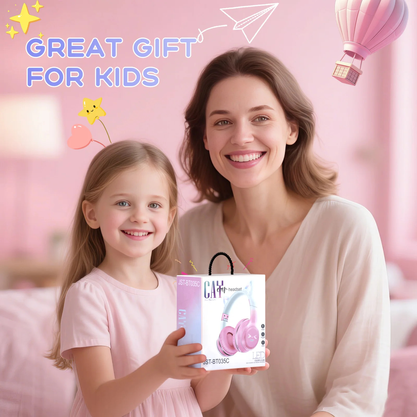 Kids Bluetooth Headphones, Lightweight Wireless Headphones for Kids, 85/94dB