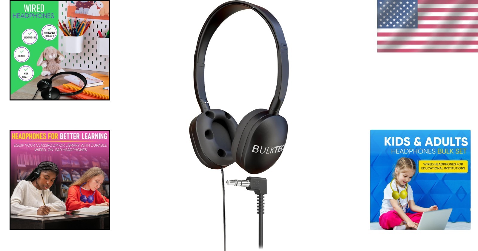 Comfortable On-Ear Rubber Headphones for Kids & Adults – 3.5mm Audio Jack