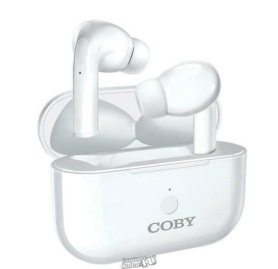 Coby-True Wireless Earbuds White Rechargeable Battery 5 Hours Playtime