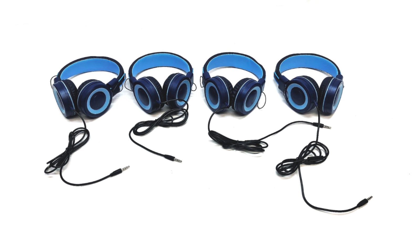 Unbranded Blue Children’s Jack Connection Headphones [Lot of 4] NOS
