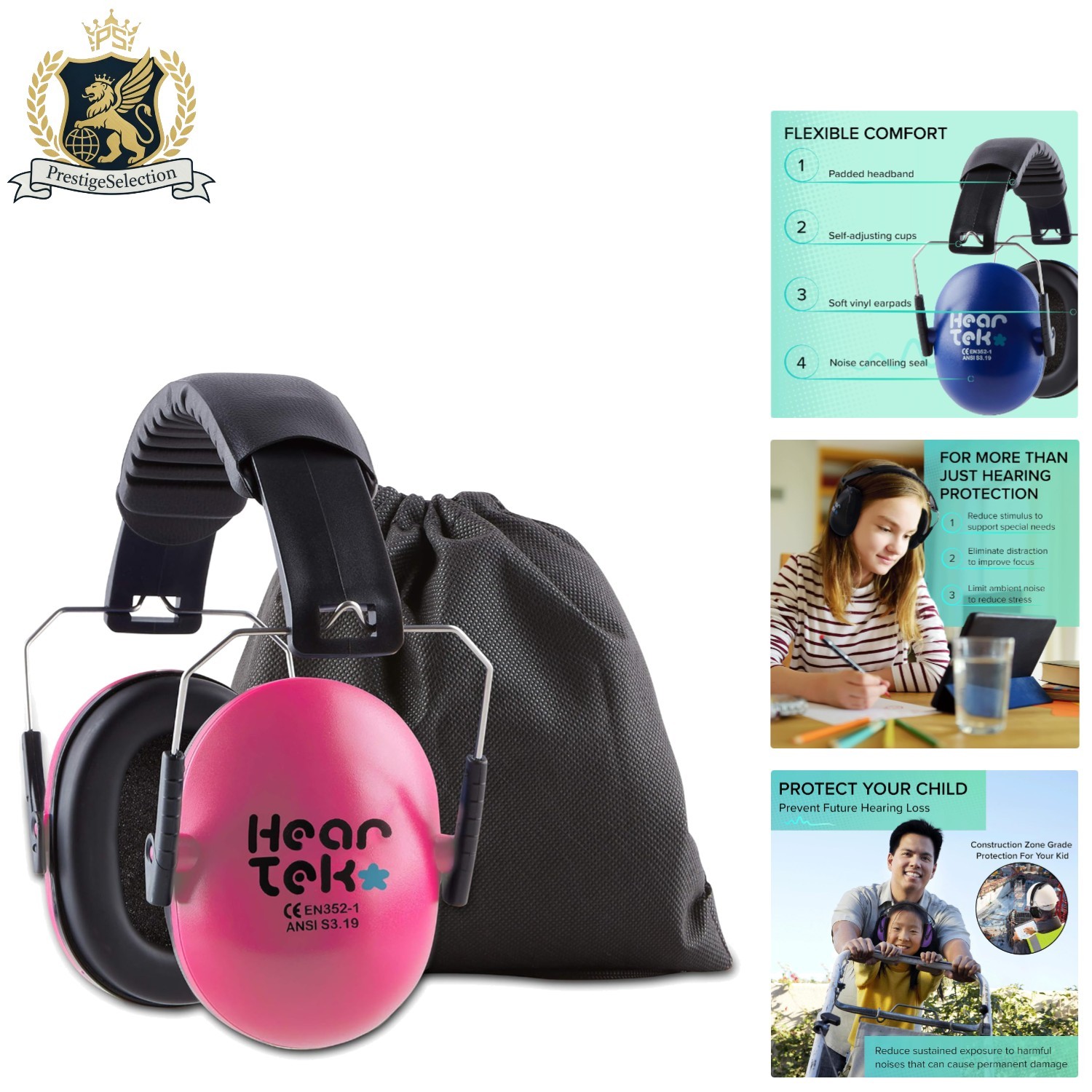 Comfortable Active Noise Cancelling Earmuffs for Kids & Adults – Adjustable Fit
