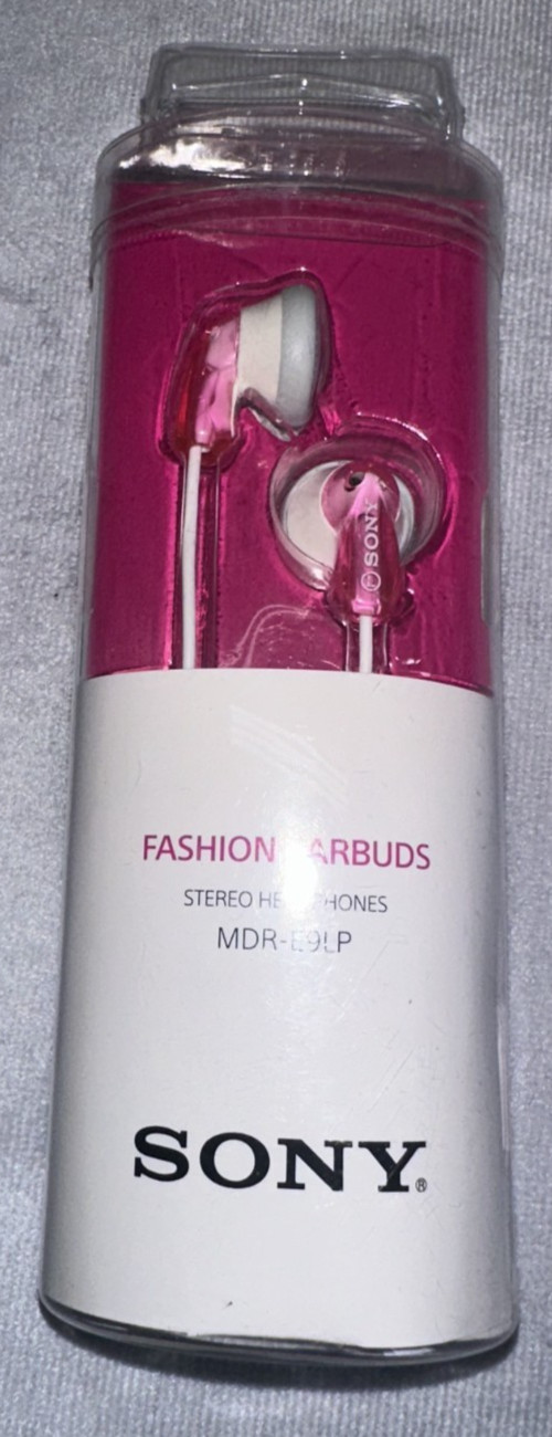 SONY Original MDR-E9LP Neodymium Magnet Wired Stereo Earbuds PINK – NEW