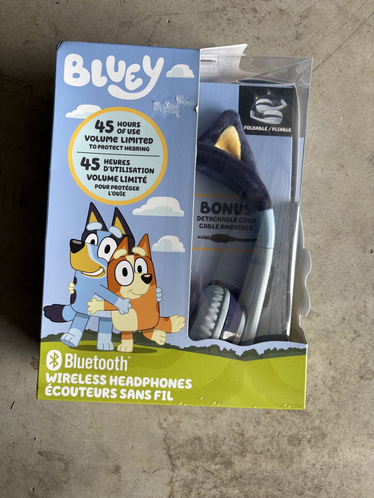 Bluey Bluetooth Wireless Headphones for Kids w/ Volume Limit & Detachable Cable