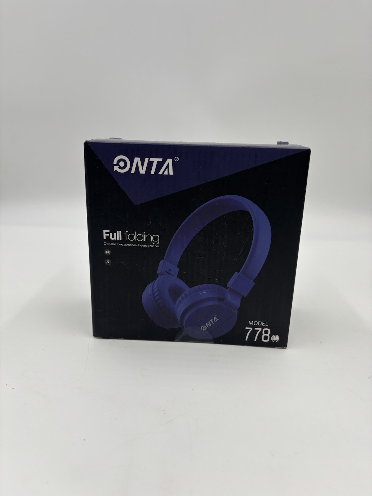 New ONTA Full Folding Headphones Model 778 Dark Blue Cord Length 1.2m