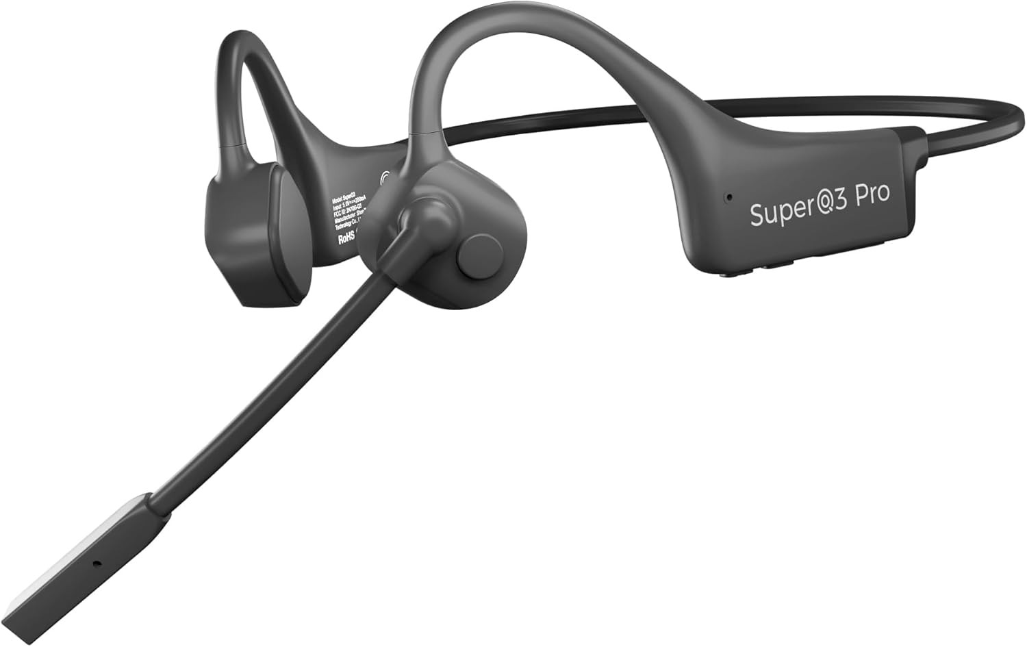Bone Conduction Headphones with Boom Mic Bluetooth Open Ear Wireless Computer He