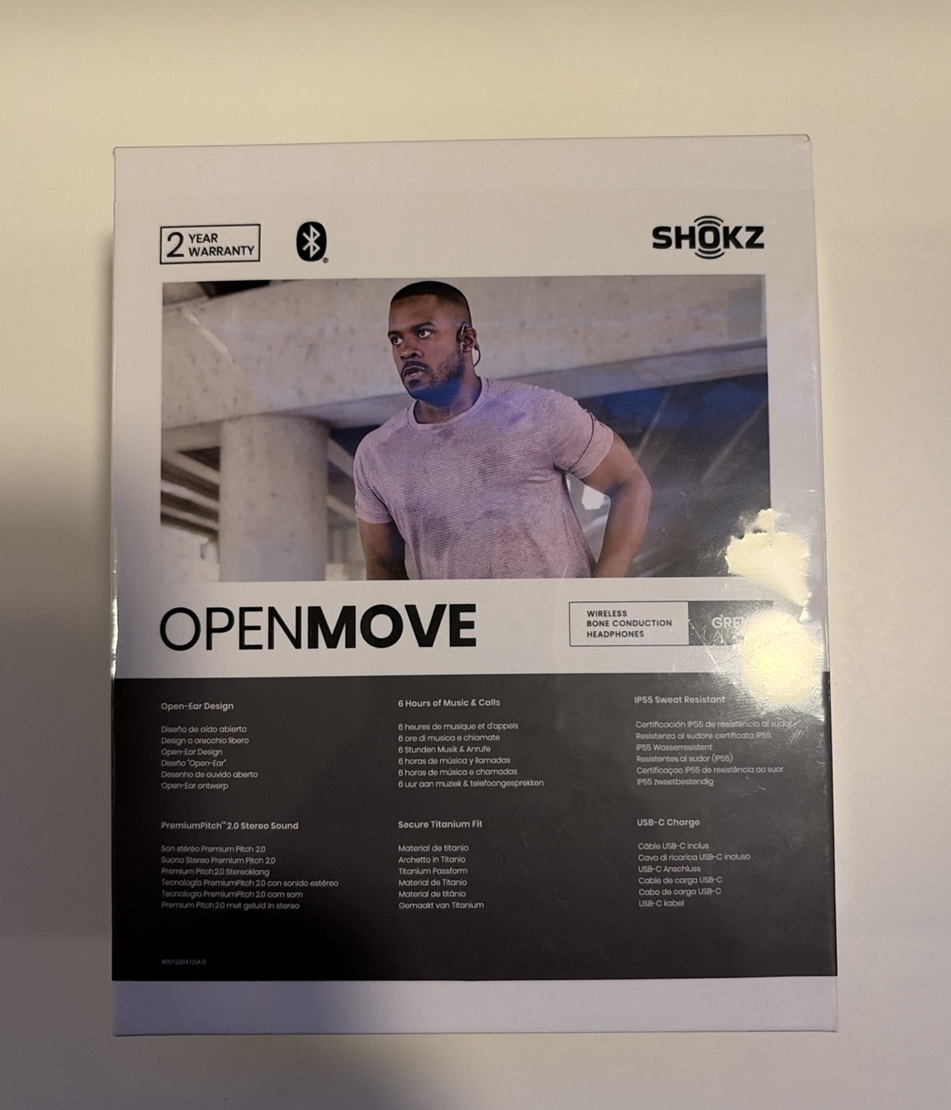 Shokz OpenMove S661 Wireless Bone Conduction Headphones Gray Bluetooth New