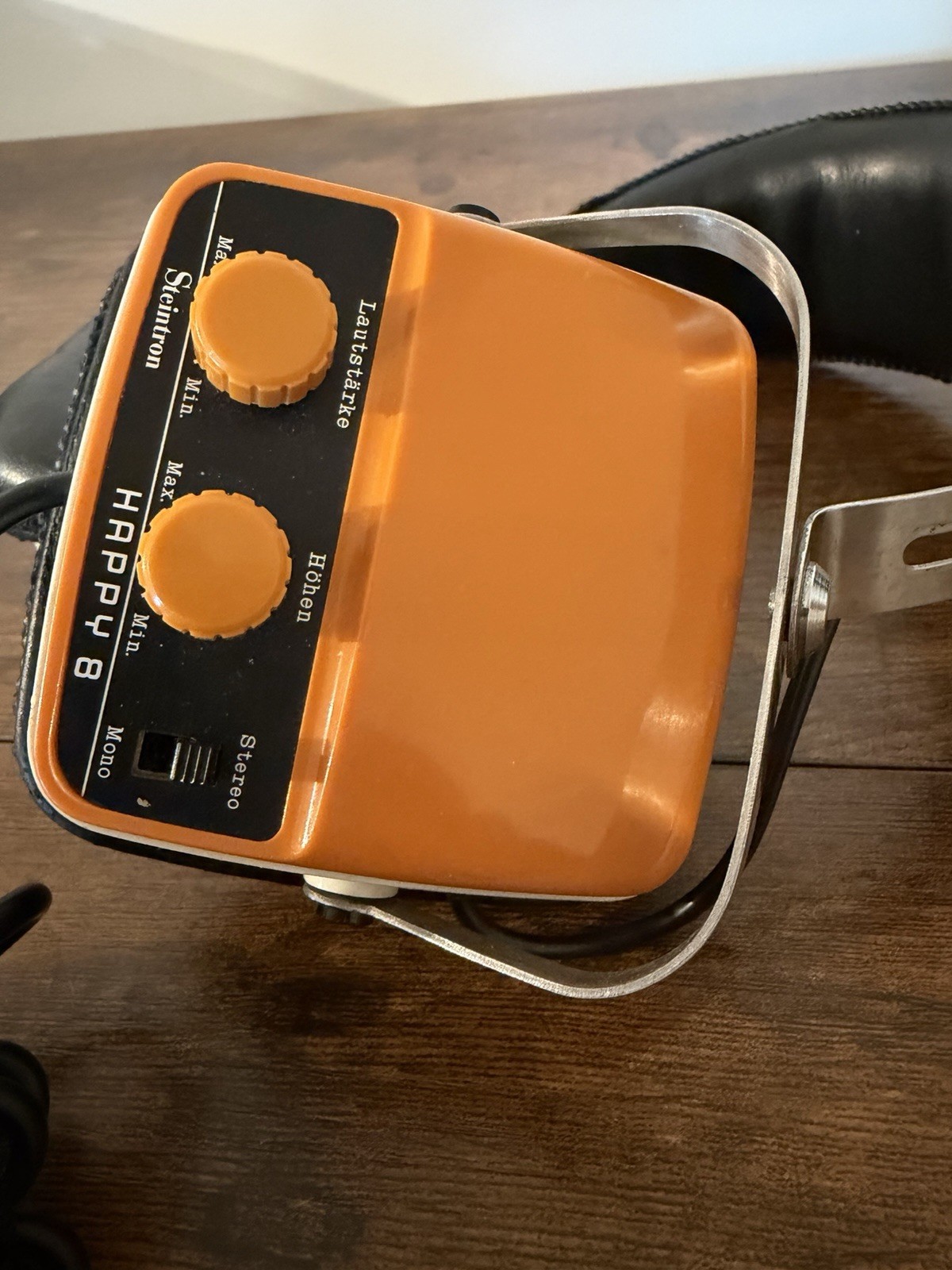 Vintage Steintron Happy 8 Stereo Headphones Orange Retro 6.35mm