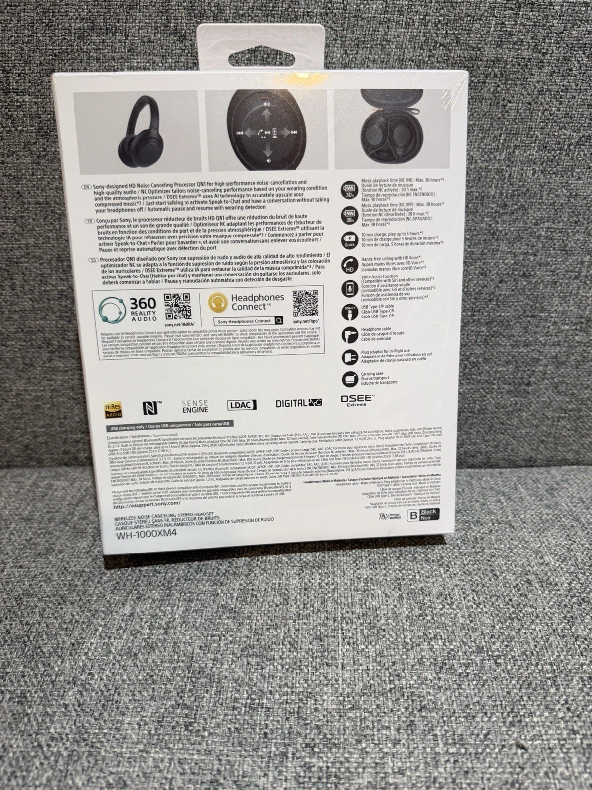Sony WH-1000XM4 Wireless Bluetooth Noise-Canceling Headphones Black – NEW