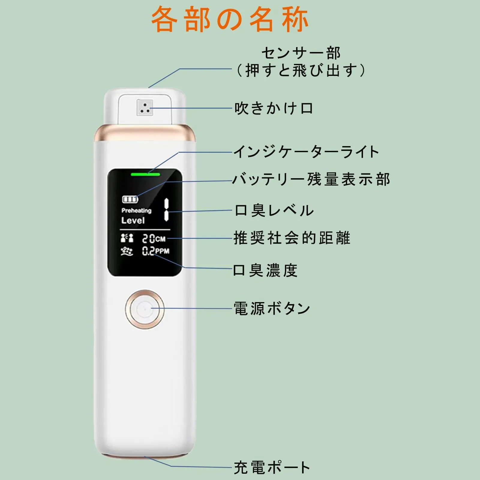 Japan NEW Micfendy Breath Checker USB Rechargeable High Precision Japan Manual