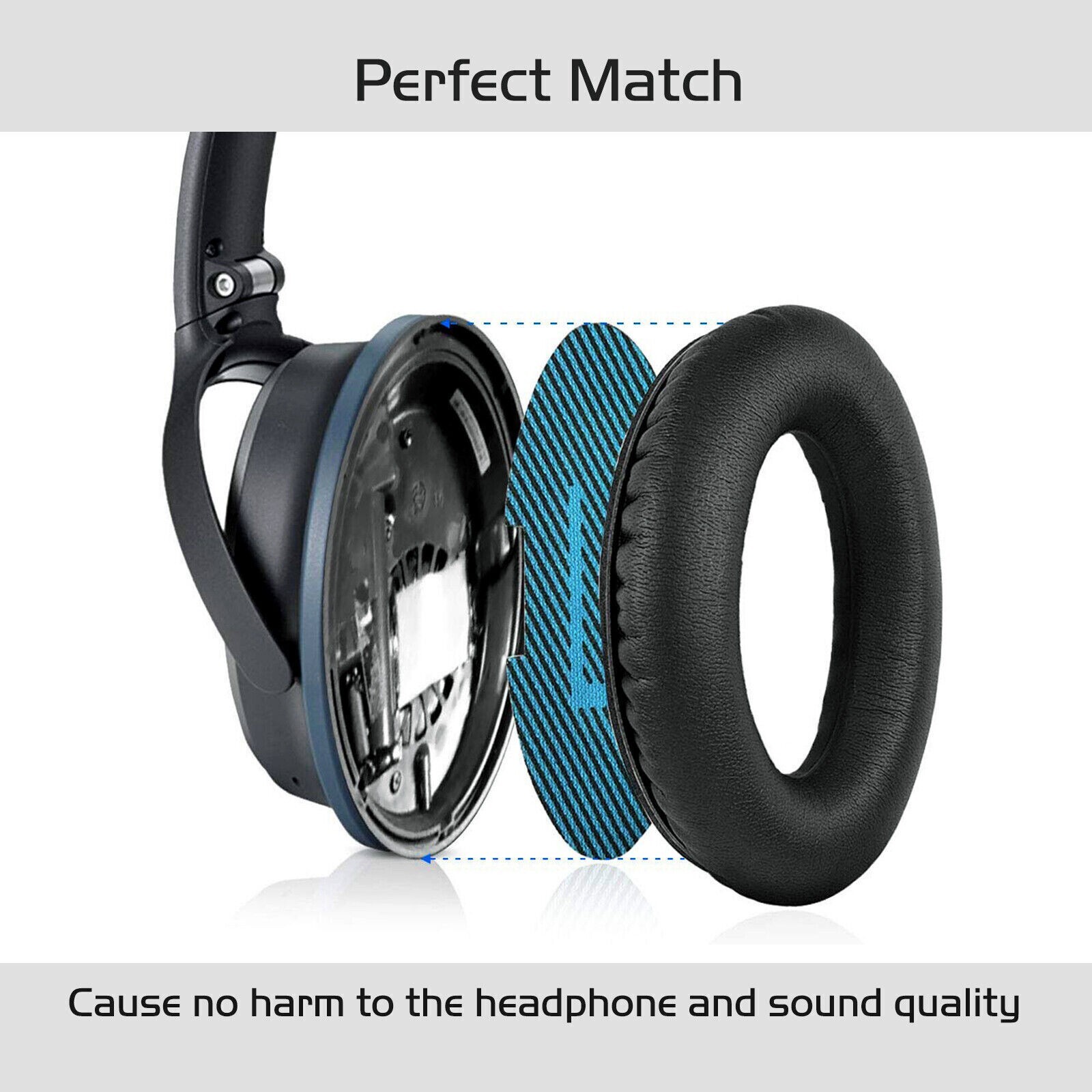 Replacement Ear Pads Cushions for Bose QuietComfort 35 QC35 II QC25 QC15 AE2