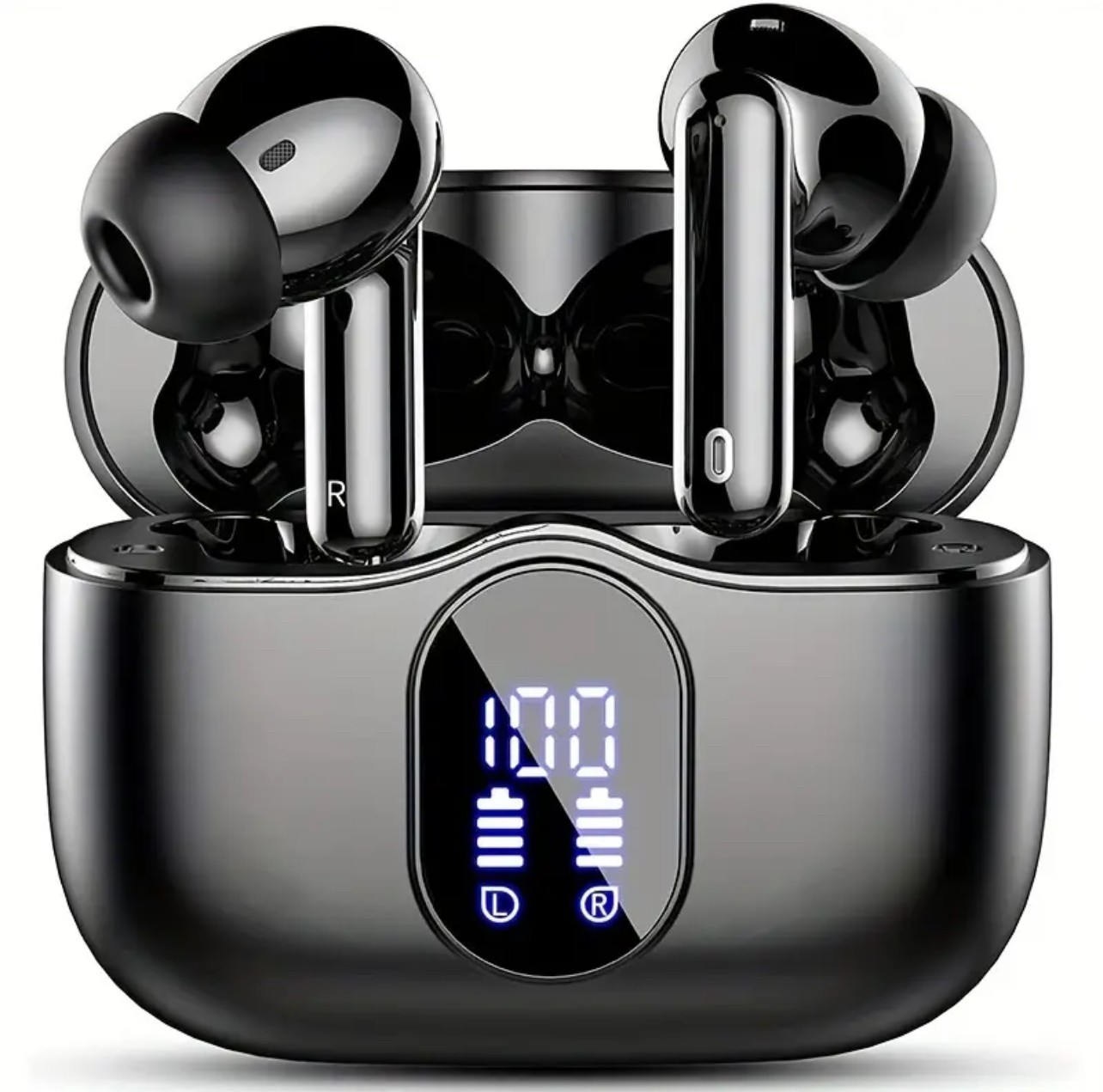Wireless Bluetooth Earbuds With Bass Stereo Sound Noise Cancelation LED Display