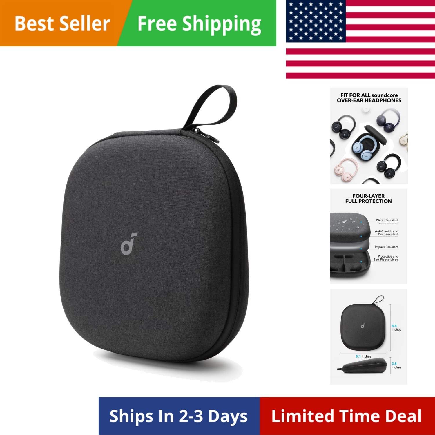 by , Headphones Case, Compatible with All Over-Ear Headphones, Anti-Scratch, …