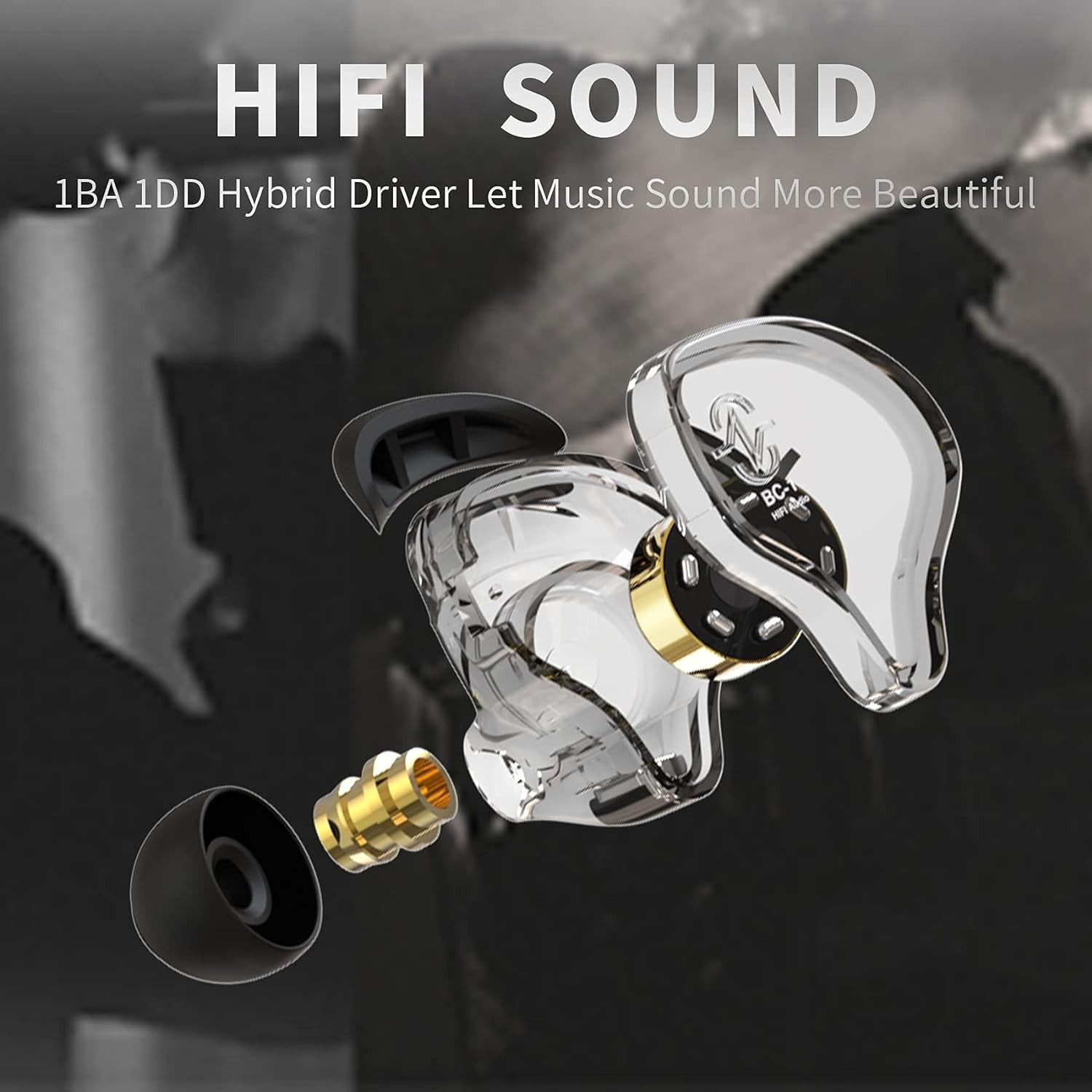 Comfortable CCZ Melody Clear Black Earbuds: Perfect for On-Stage and Studio Use