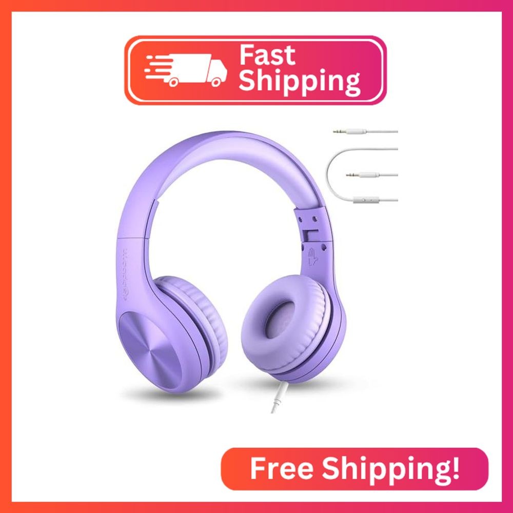 LilGadgets Connect+ Pro Wired Kids Headphones for School with Microphone, Volume